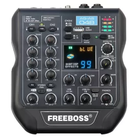 FREEBOSS AG-AS04A USB Bluetooth/ 4-канальный AG-AS04A FREEBOSS пульт Микшерный 4チャンネルミキサー DJ機材